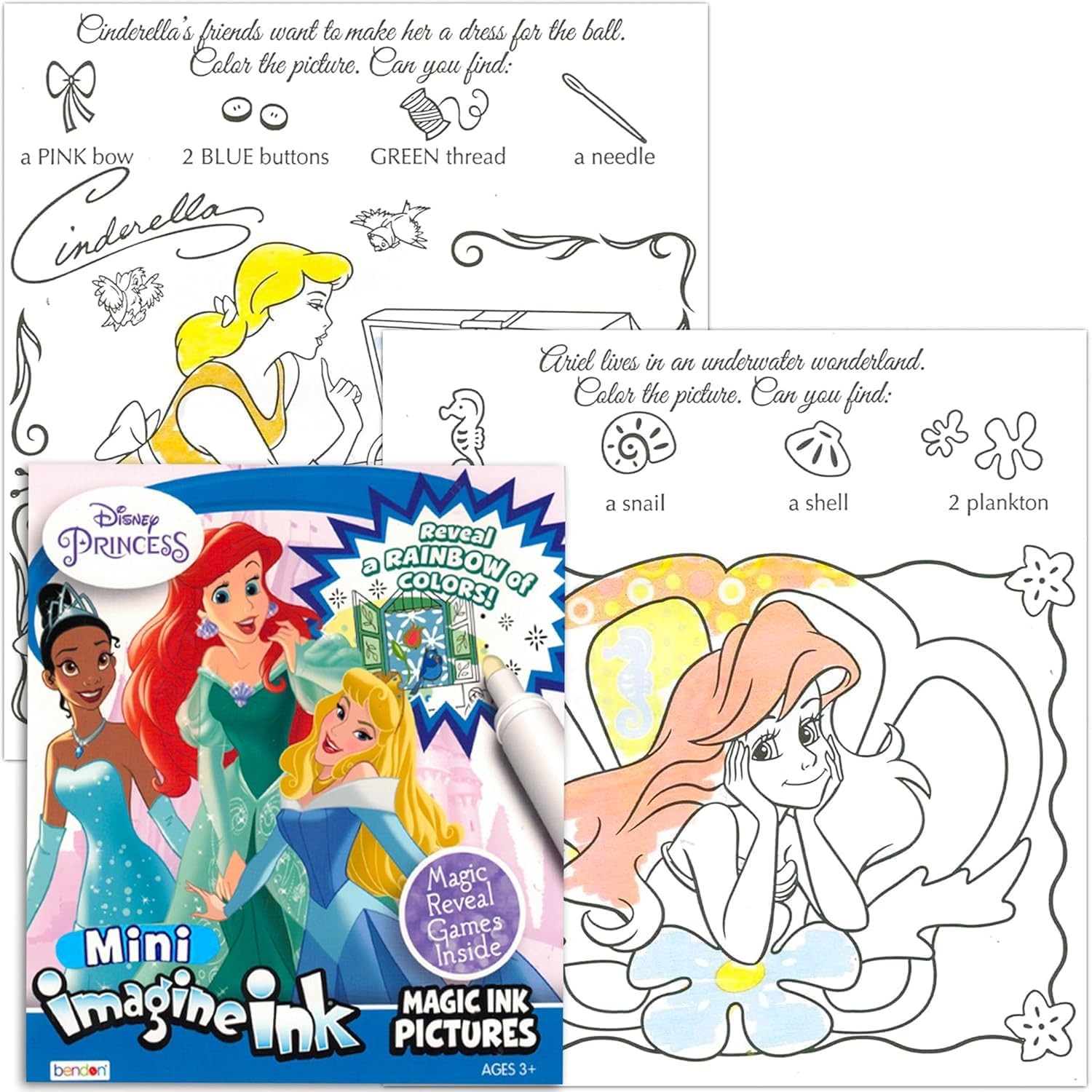 Disney Princess Magic Ink Coloring Book Set – Ink, Imagine