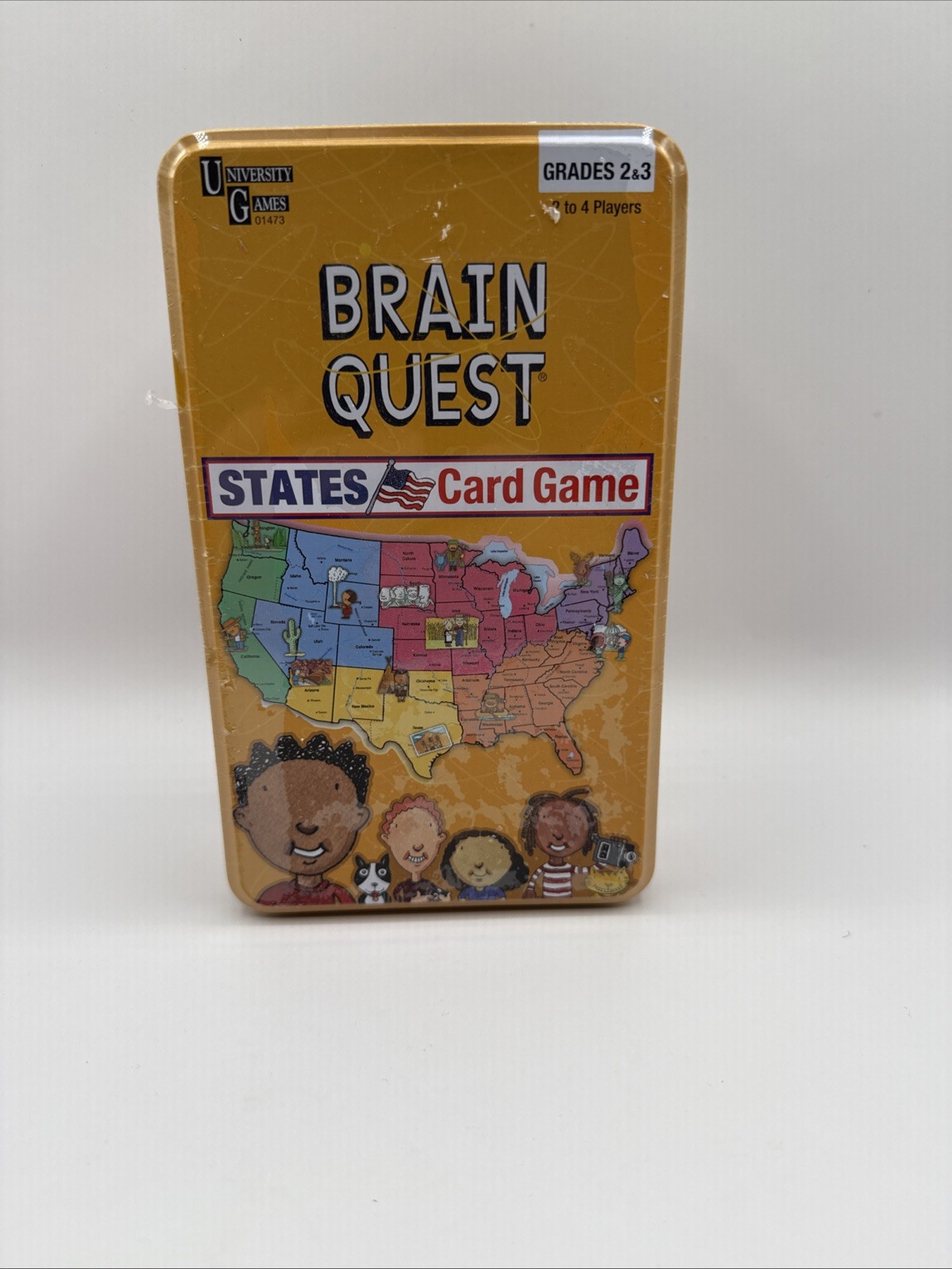 University Games Brain Quest States Trivia Card Game Grades 2 & 3 W/Storage Tin