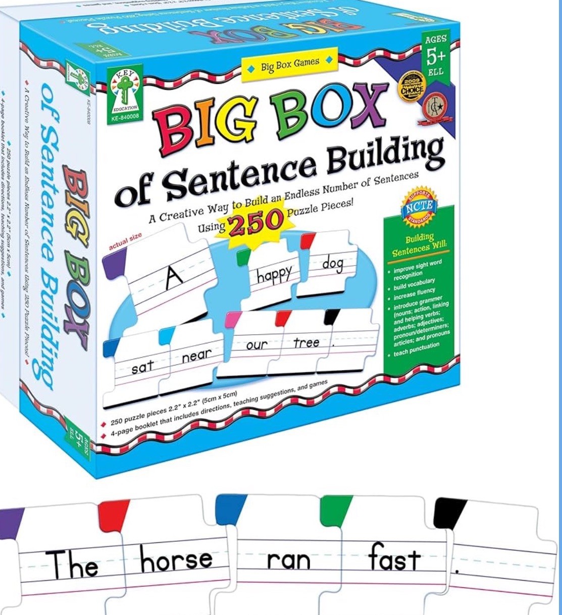 Sight Words Reading Sentence Building Puzzle Grammar Homeschool Study Big Box