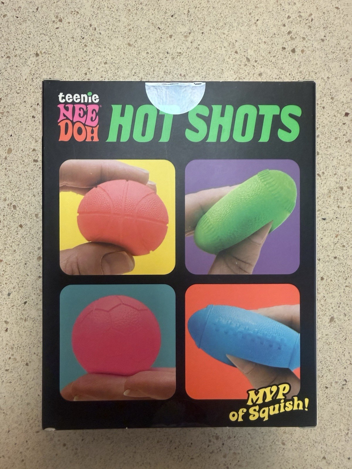 🏈⚽️NeeDoh teenie 4 Pack Nee Doh Mini Hot Shots Set of 4 New Factory Sealed⚾️🏀