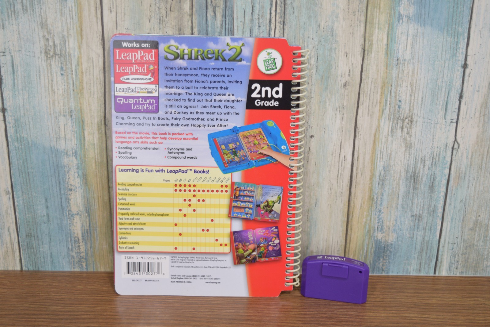 LeapPad Shrek 2 Educational Reading Story Book & Cartridge Tested