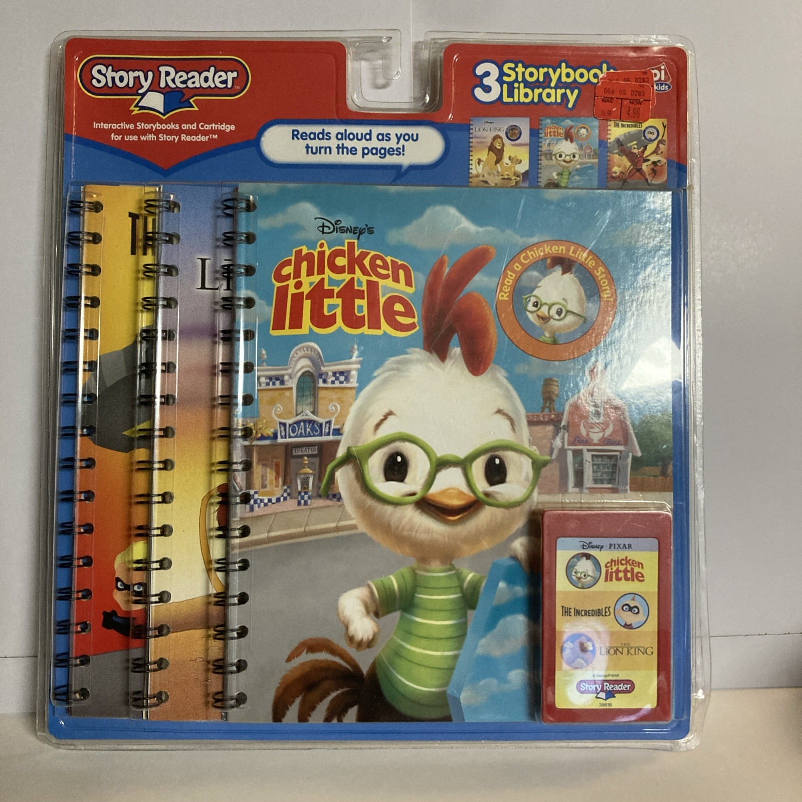 NOS Story Reader 3 Storybook Library Chicken Little Incredibles The Lion King