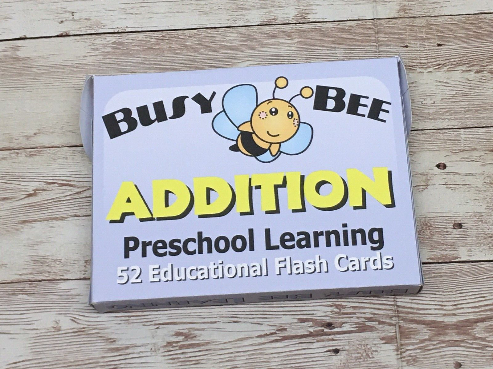 Addition – Busy Bee Preschool Learning – 52 Educational Flash Cards