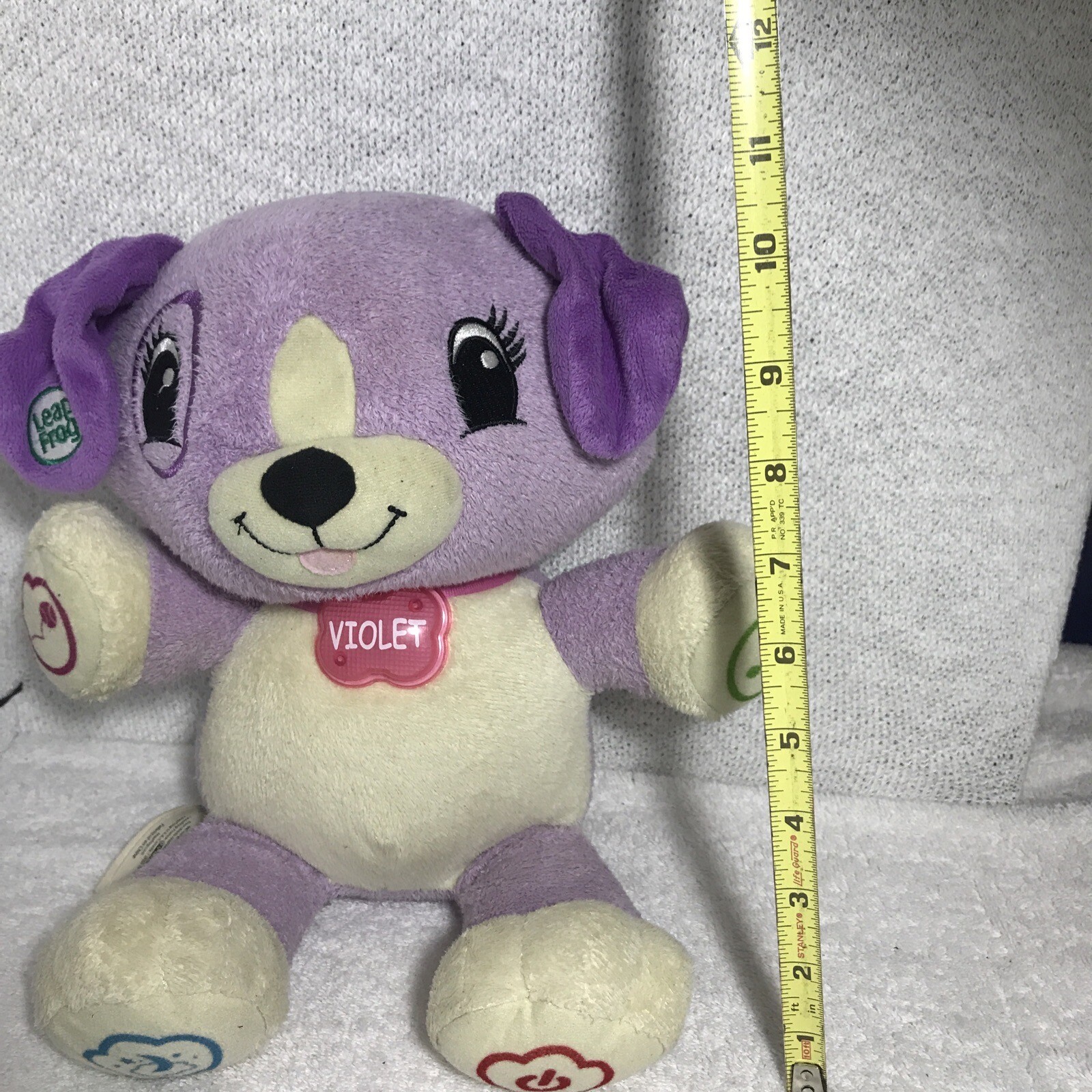 LeapFrog My Pal Violet Purple Plush Dog Talks Music Learning Interactive Toy Fun