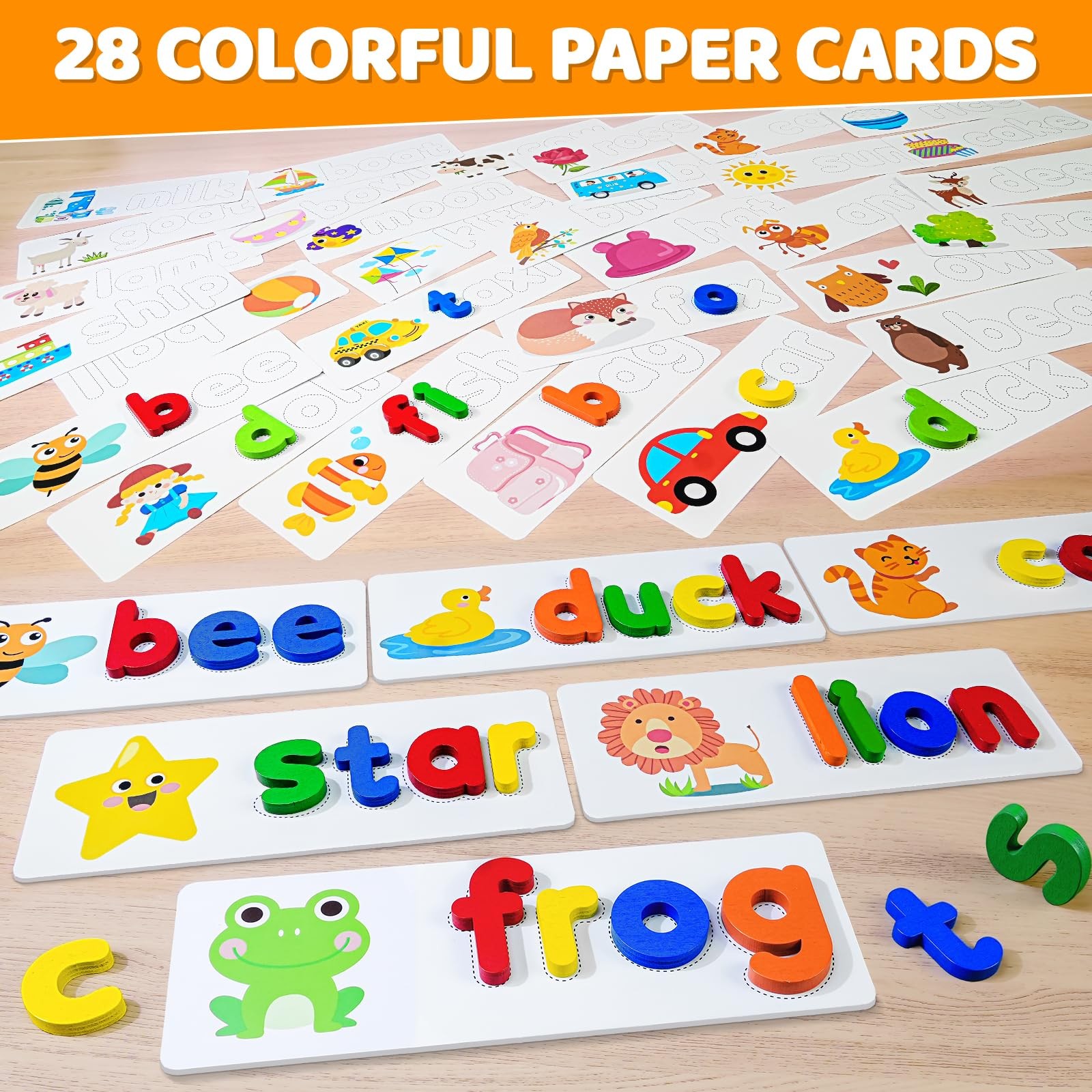 BEESTECH Alphabet ABC Learning Educational Toys for 3 4 5 3″ x 5″, Brown