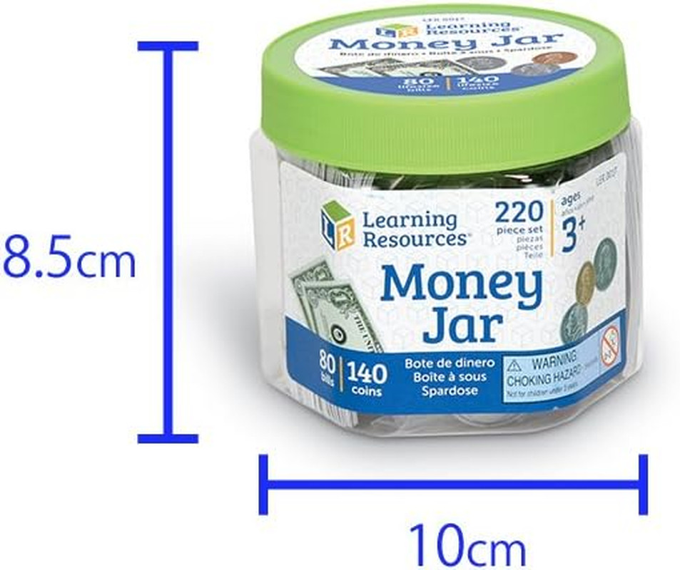 Money Jar, Play Money, Play Money for Kids, Counting, Bills and Coins, Homeschoo