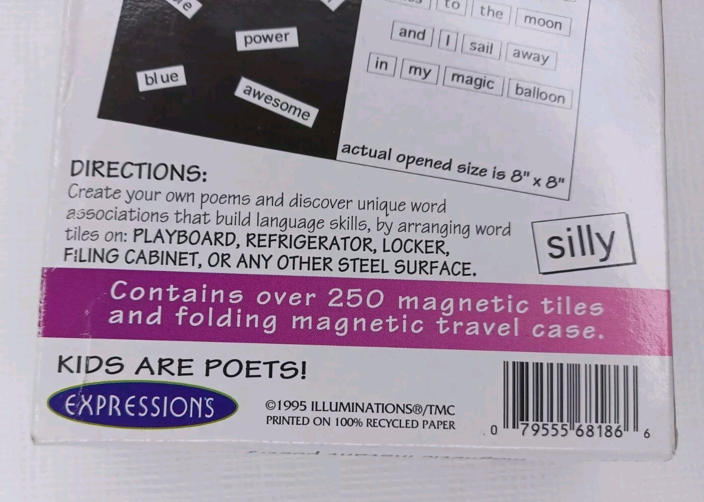 Vintage 1995 Illuminations Kids MagnePoem Magnetic Instant Poetry Kit In Travel