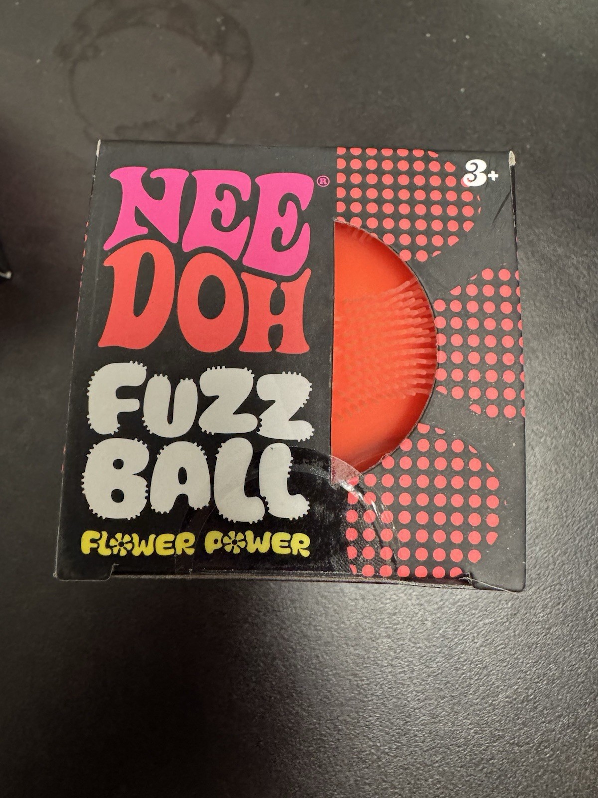Needoh FUZZ BALL Flower Power Orange Squish Stress Ball