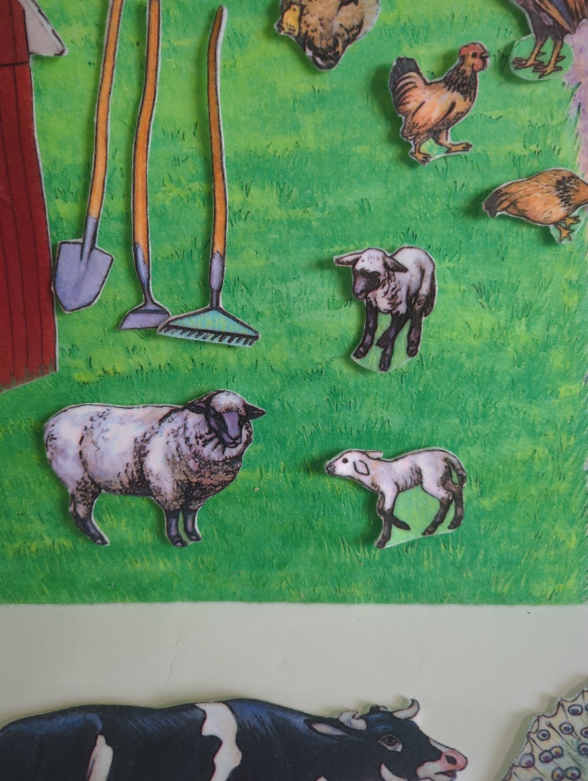 Felt Farm Animal Story Set Large 31″ X 23″ W/ 42 Animals, Buildings, Farmers Etc
