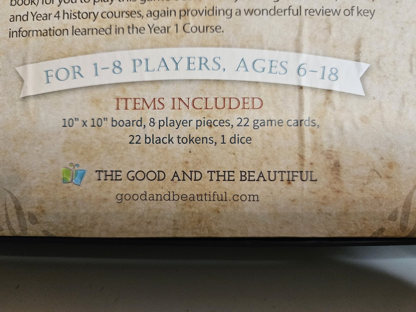 The Good and the Beautiful Curriculum Keys of History Year 1 History Course Game