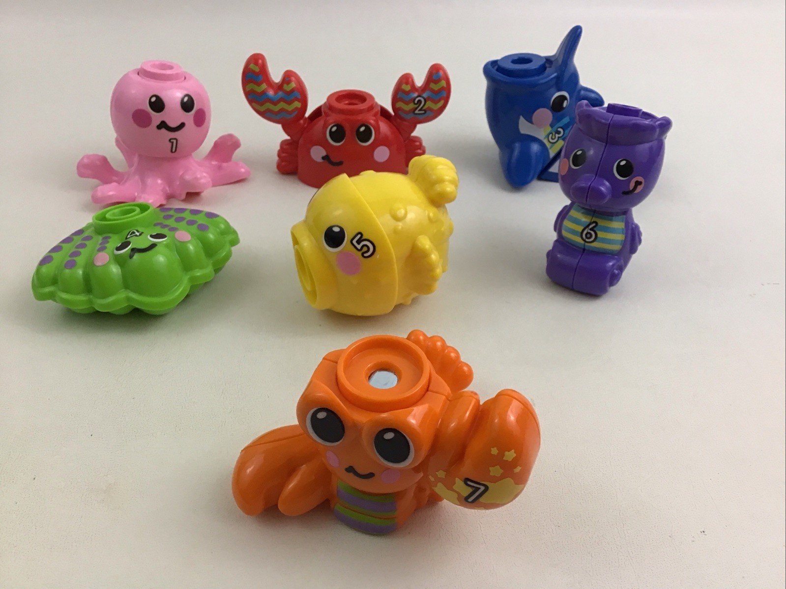 VTech Jiggle & Giggle Fishing Set Replacement Pieces Crab Octopus Seahorse Shark