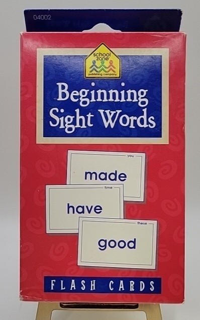 Vintage School Zone Beginning Sight Flash Cards/3 Letter Words Puzzle Card Games
