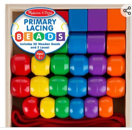 (2) Melissa and Doug Wooden Lacing Beads, Go Tots Schoolyard Tumble Montessori