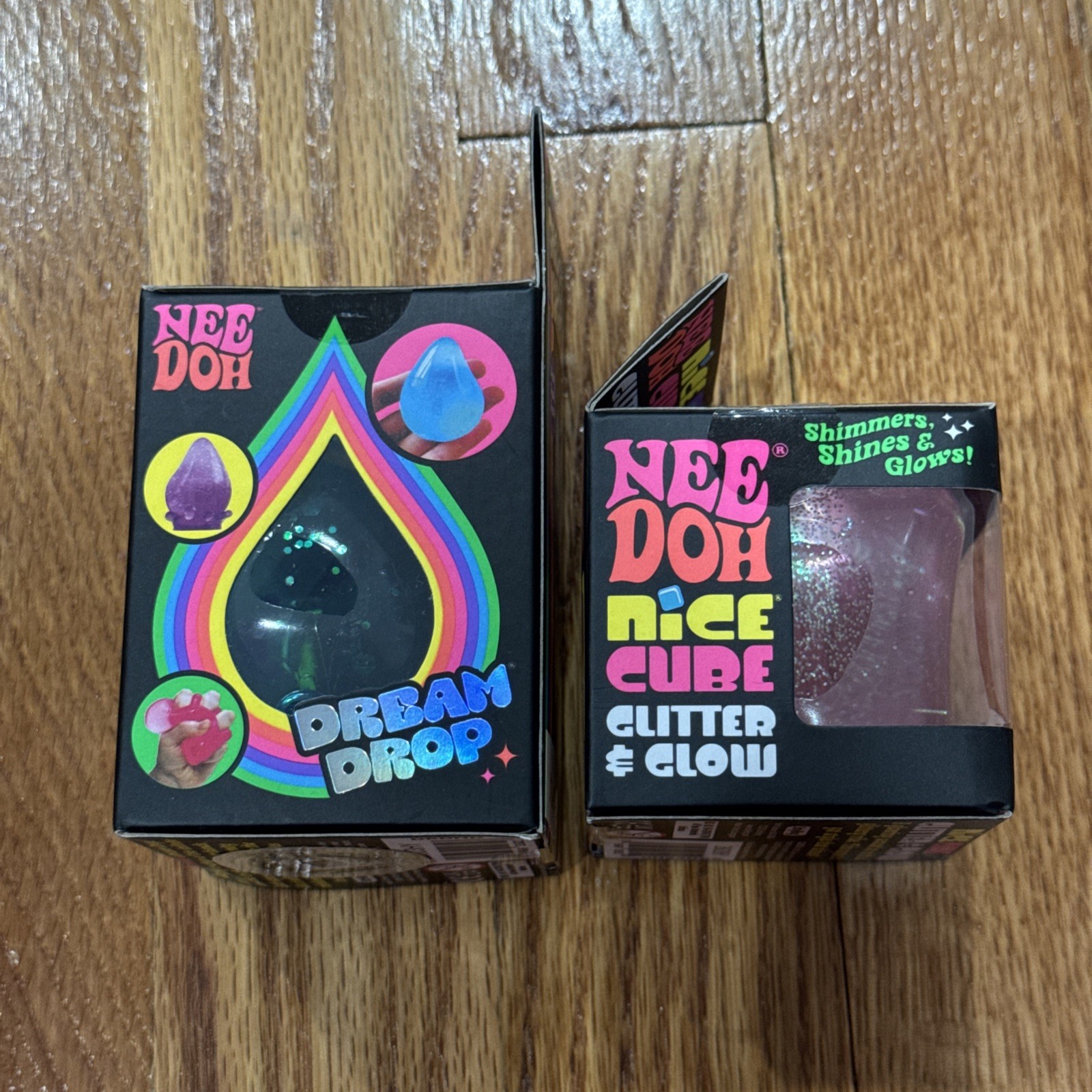 Brand New Needoh Dream Drop + Nice Cube Glitter Glow Squishy