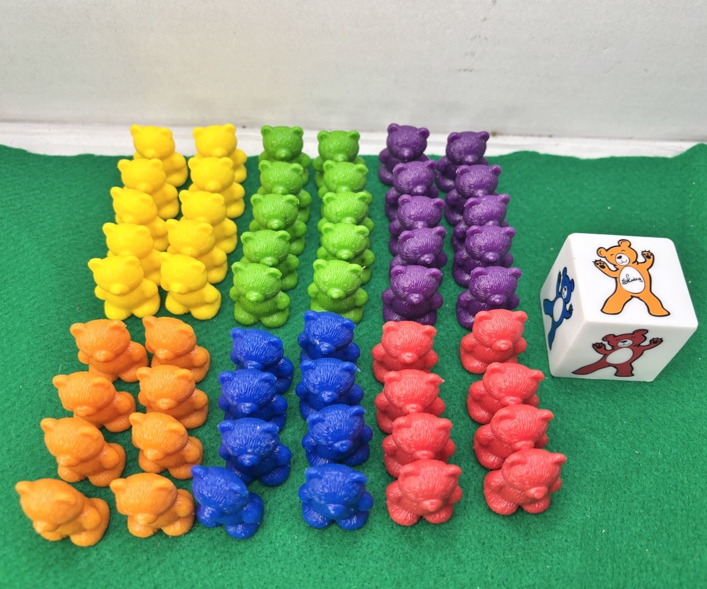 Educational Counting/Colors TEDDY BEAR Plastic, 55 Pieces…Primary colors!!