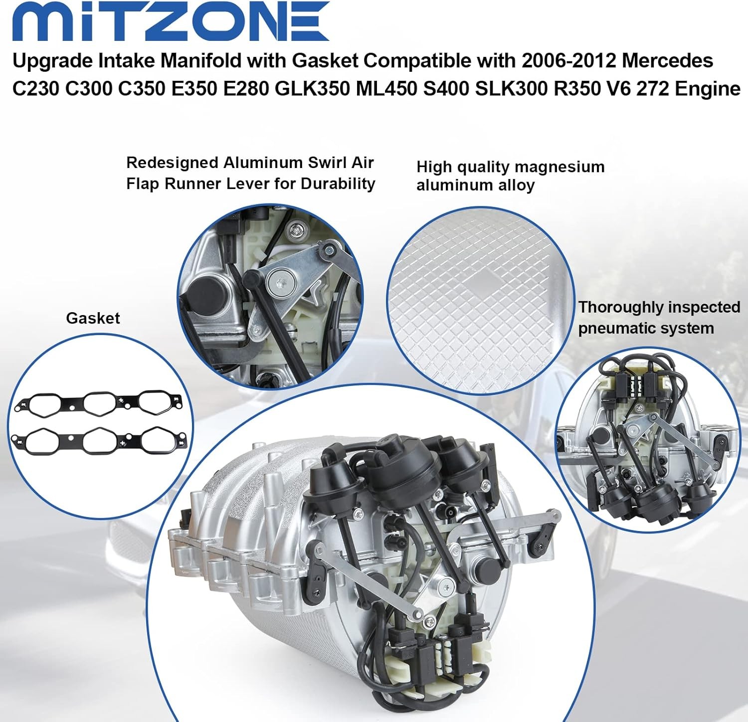 Intake Manifold with Gasket with Mercedes C230 C300 C350 E350 E280 GLK350 ML450
