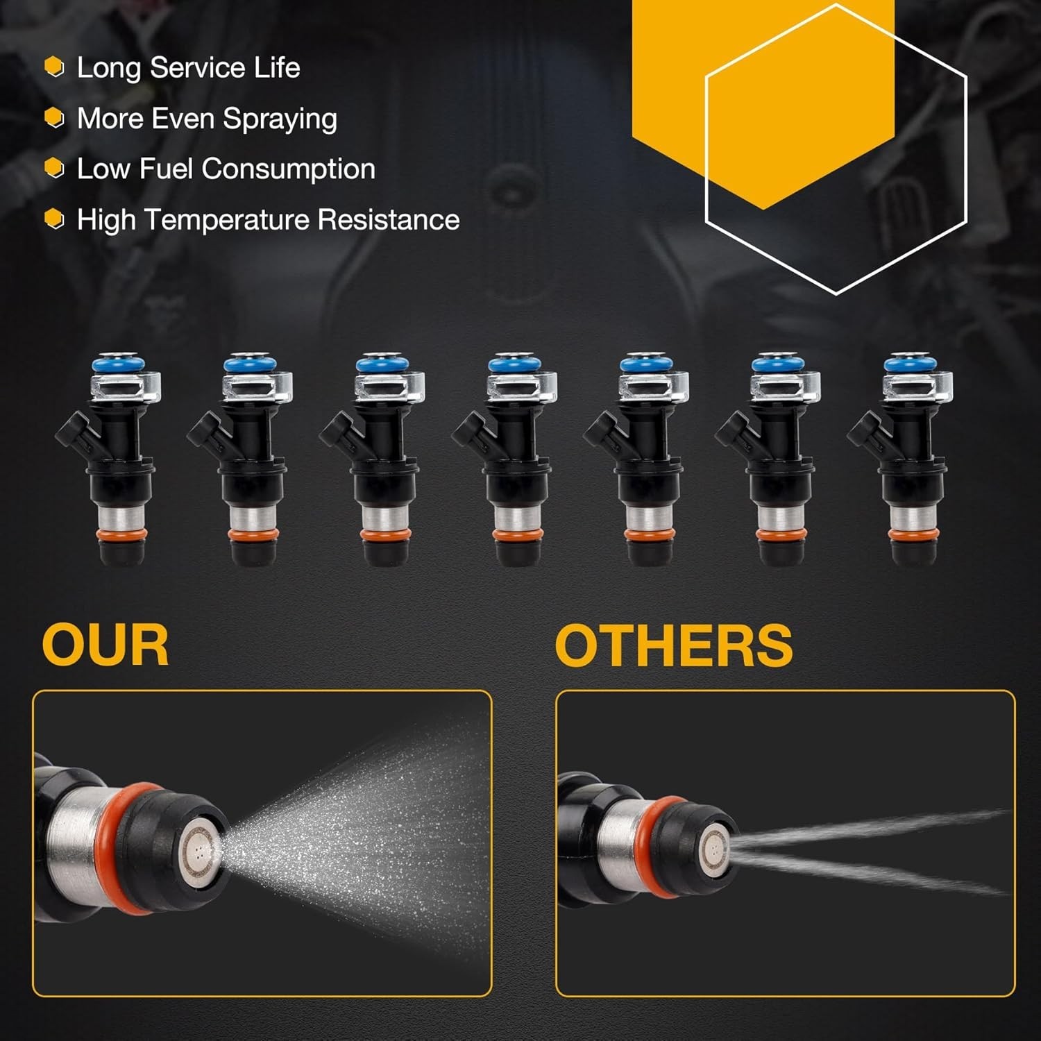 4.8 5.3 6.0 Fuel Injector 4 Holes 8Pcs, 3.15 inches (L x W) x 2.01 (H)