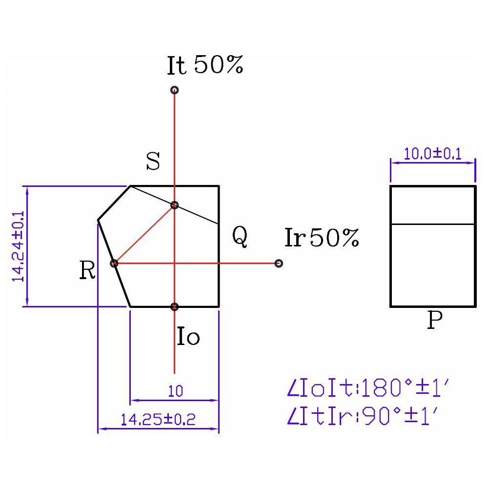 Quarton Prism Lens PL1460 – Beam Splitter Penta Prism (1′), 1 PCS – Optical C…