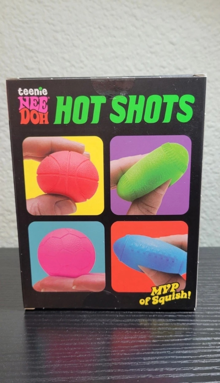 Brand New Schylling Teenie NeeDoh Hot Shots Squeeze Toys 4-Pack, Multicolor