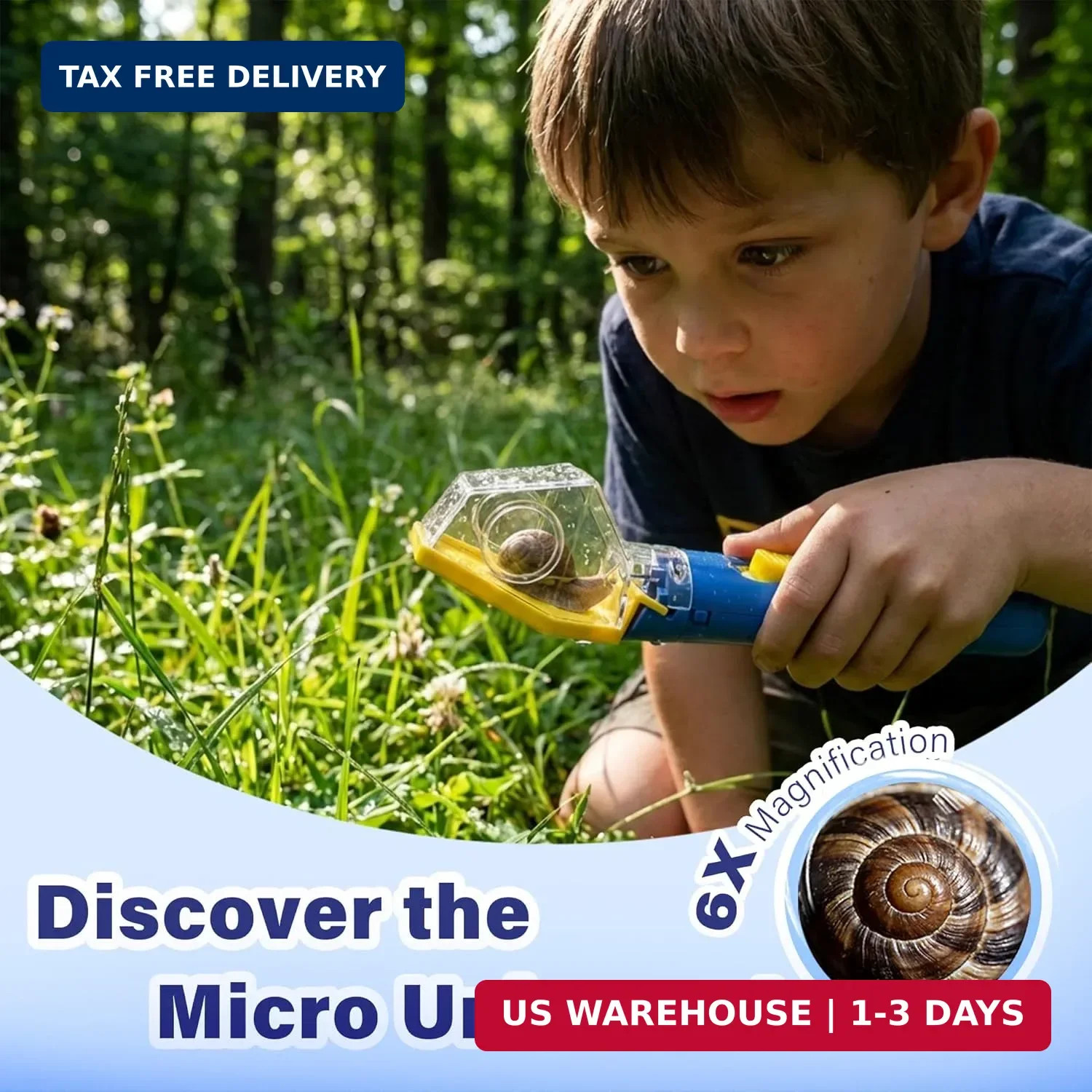 Bug Catcher for Kids with 6X Magnifier, 2 Pack STEM Educational Learning Toys Ki