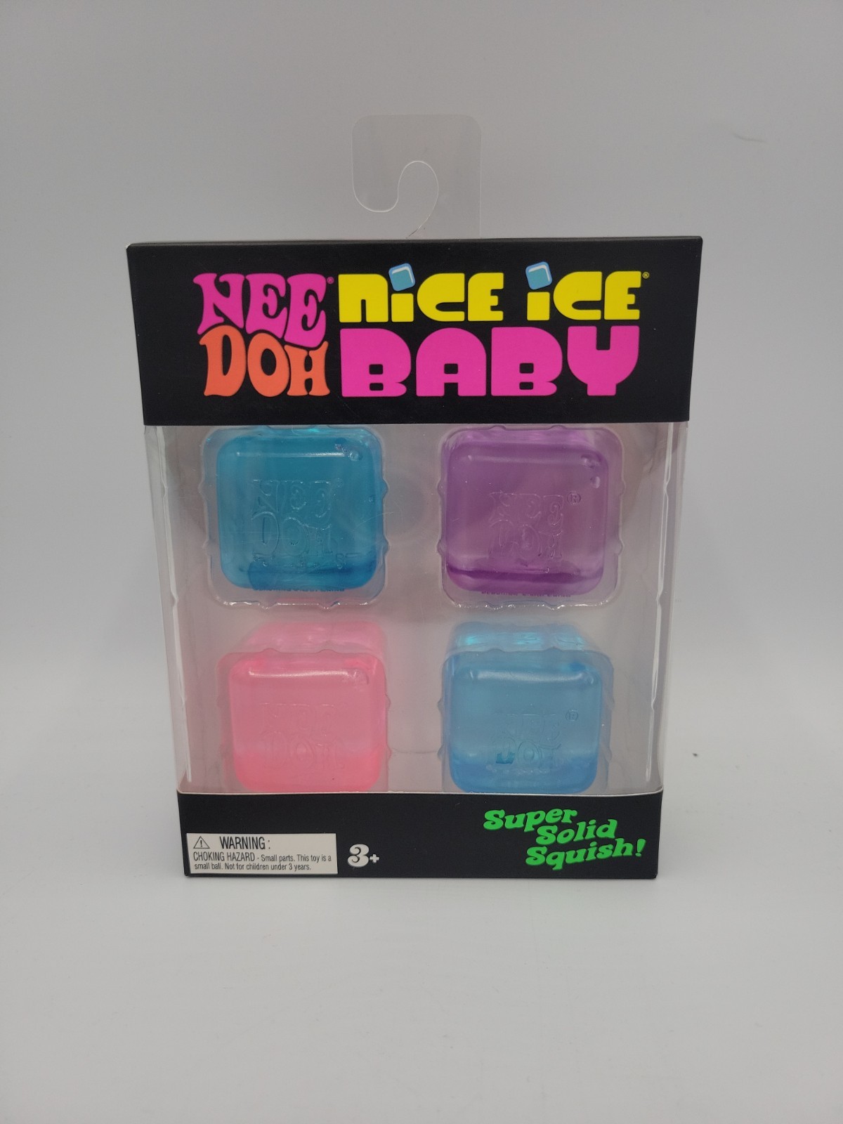 NeeDoh Nice Ice Baby 4 pack Mini Nice Cube Pink+Blue+Purple Factory Sealed!