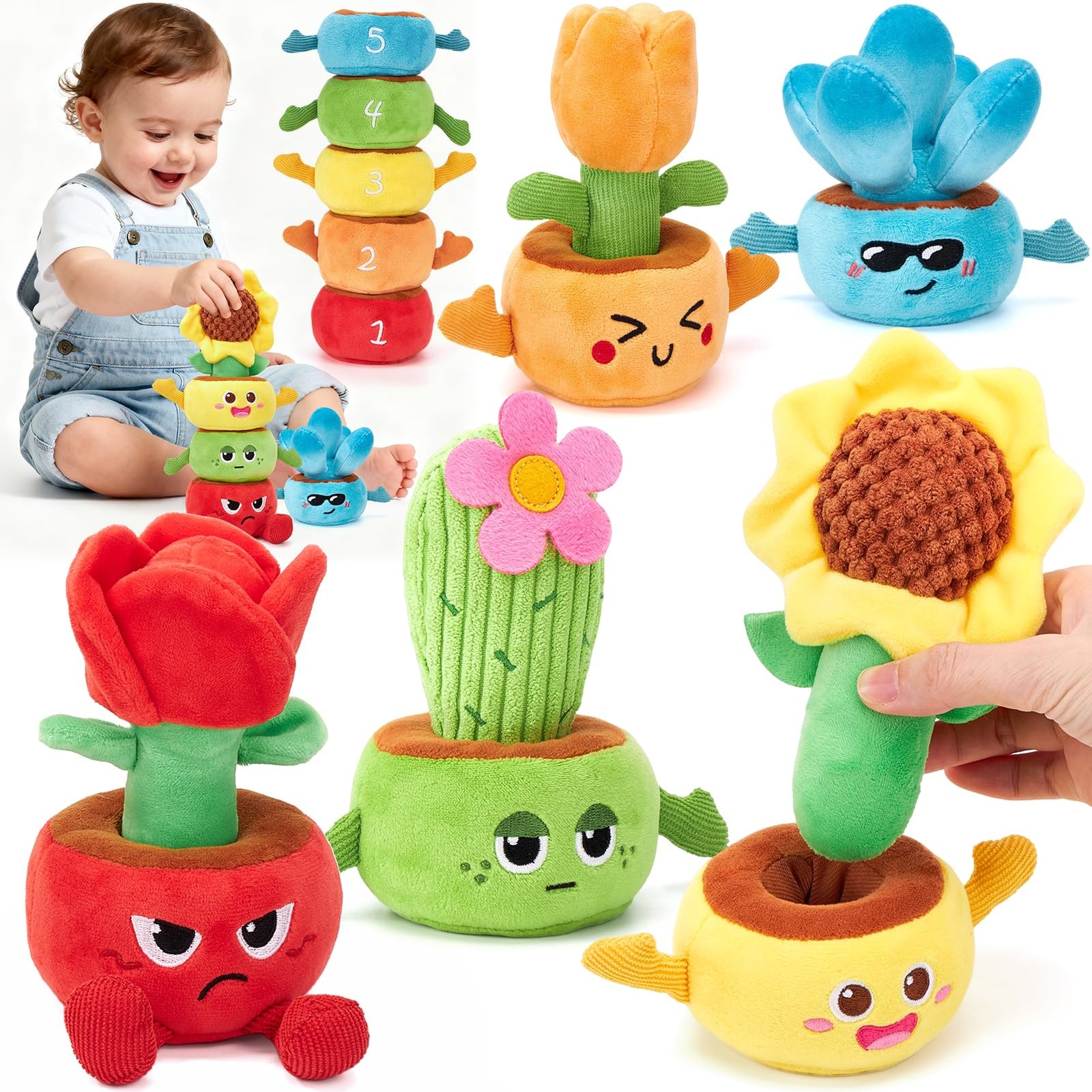 hahaland Montessori Toys for 1 Year Old Boy Girl – 10 in 1 Plant Multicolor