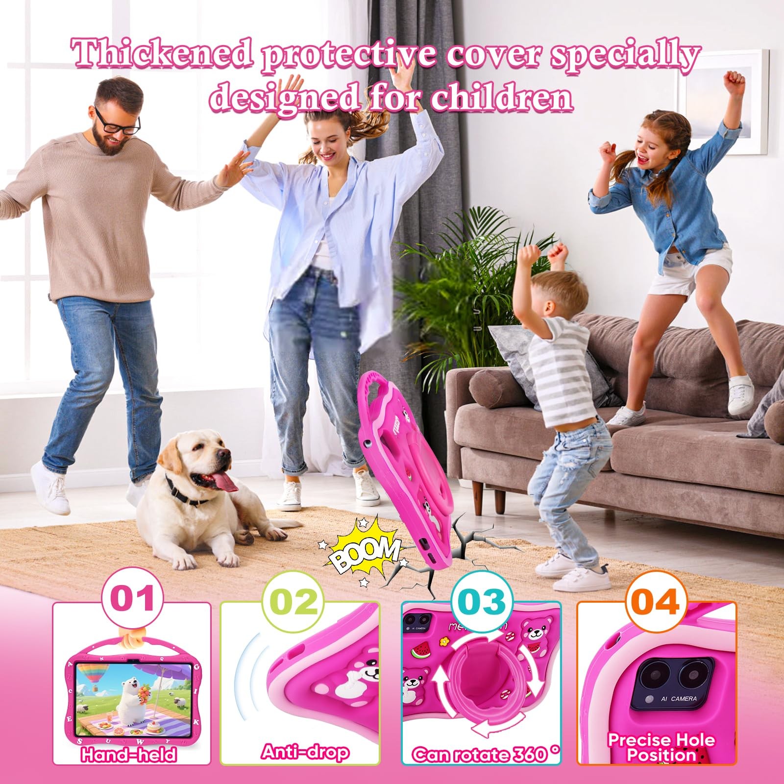 , 10.1 inch for , Educational Learning Android 14, 12（4+8） GB RAM+64GB ROM St…