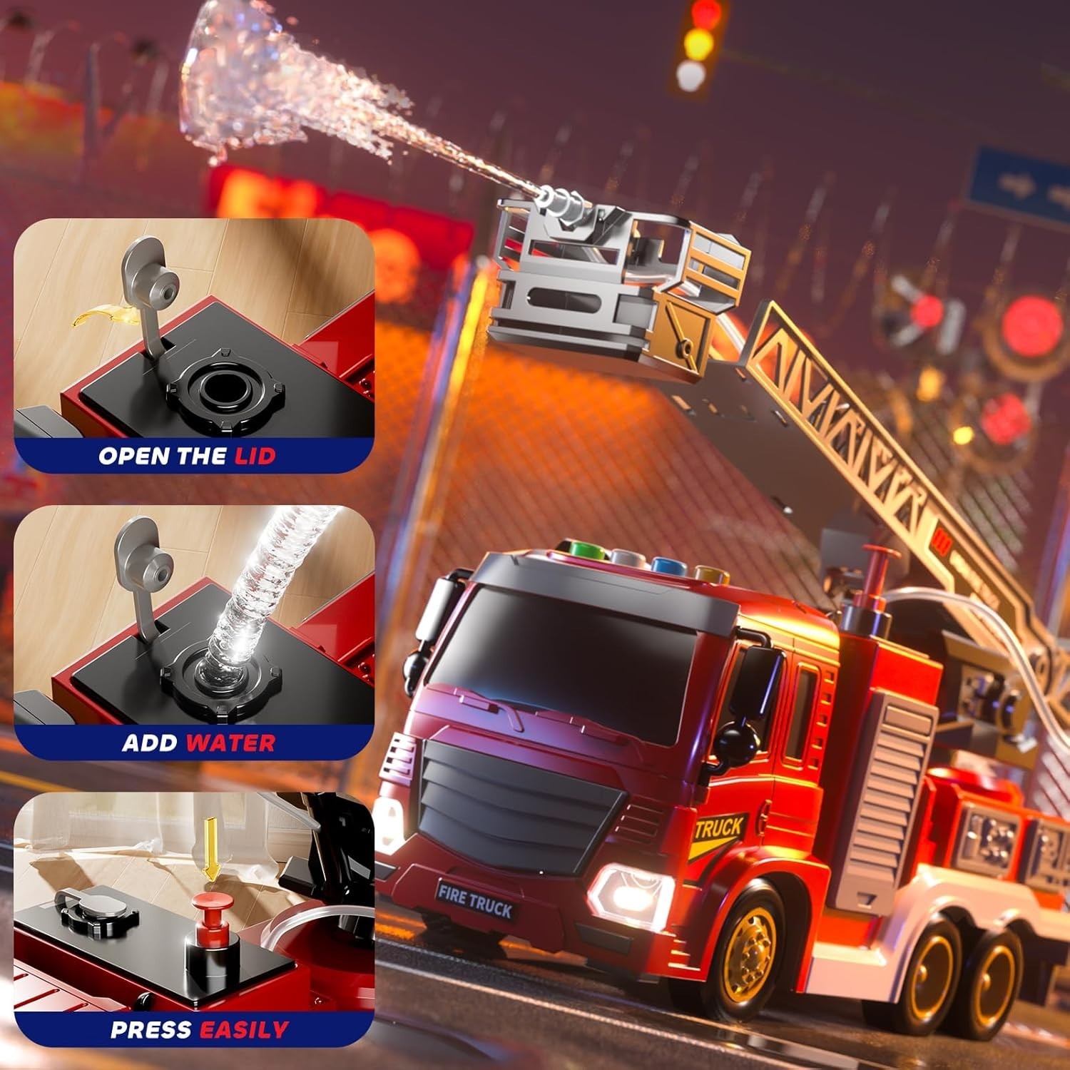 Fire Truck Toy for Kids 3 4 5 6 7 8 Years Old – Fire Trucks Playset with …..