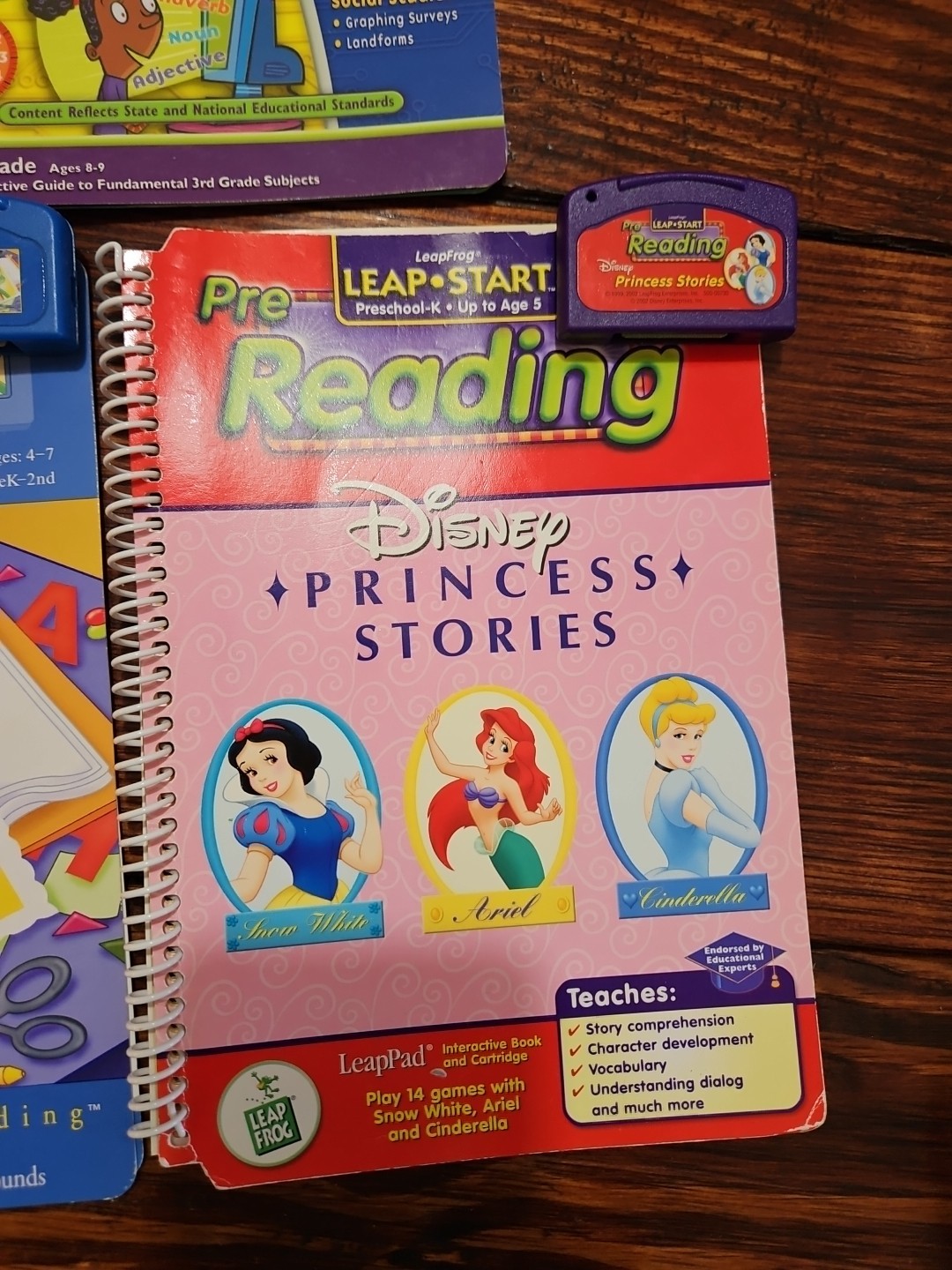 Leapfrog Leappad books and cartridges Lot Of 9 Reading Math Prek -3rd Grade