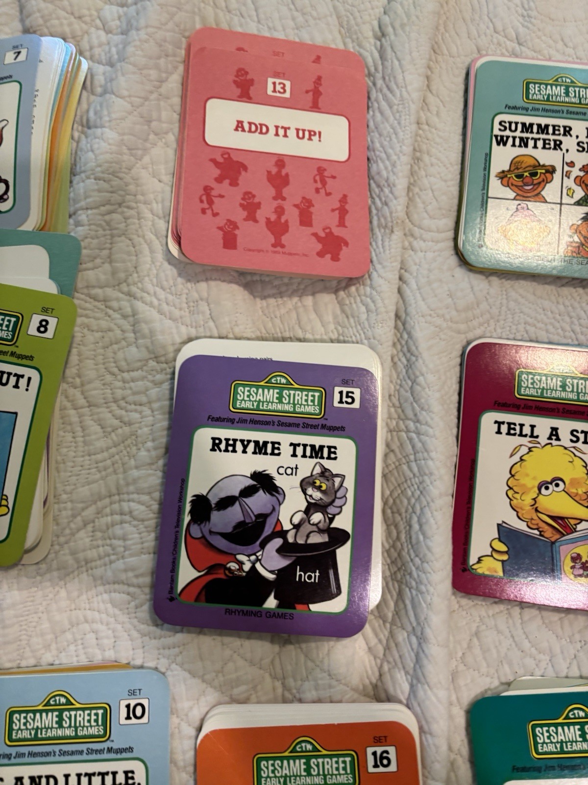 Sesame Street Early Learning Educational Games Cards Partial Set No Case 1989