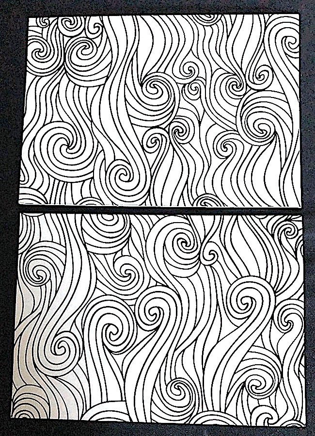 Mindfulness Art Therapy, Stress Relief Coloring Card for Teens & Adults, Swirls
