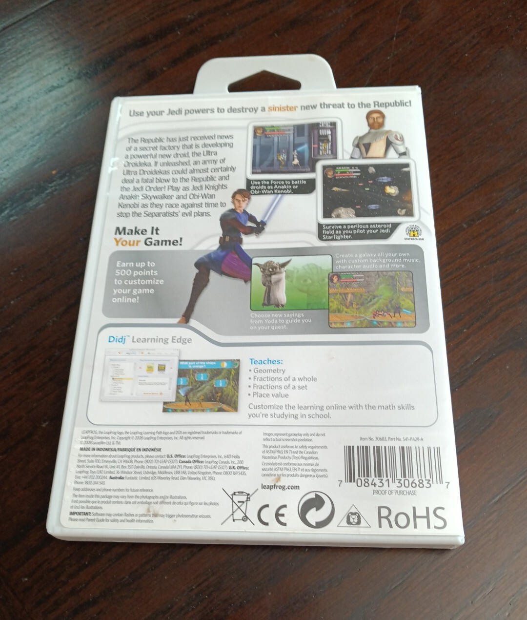 LeapFrog didj Games Star Wars The Clone Wars Ages 6-10 Used Fast Shipping Game