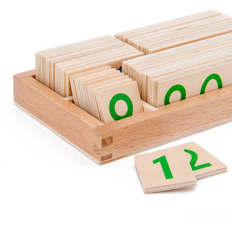 Wooden Numbers Card 1-9000 Montessori Learning Card Math Teaching Aids Preschool