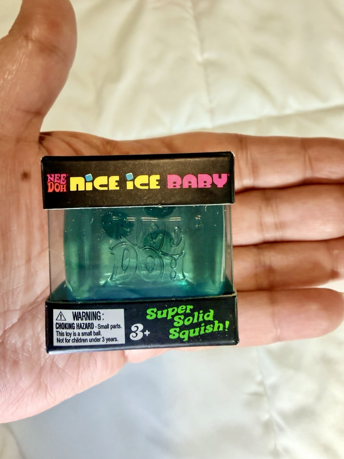 Blue NeeDoh Viral Nice Ice Baby Sensory Squish Cube Super Solid Stress Toy