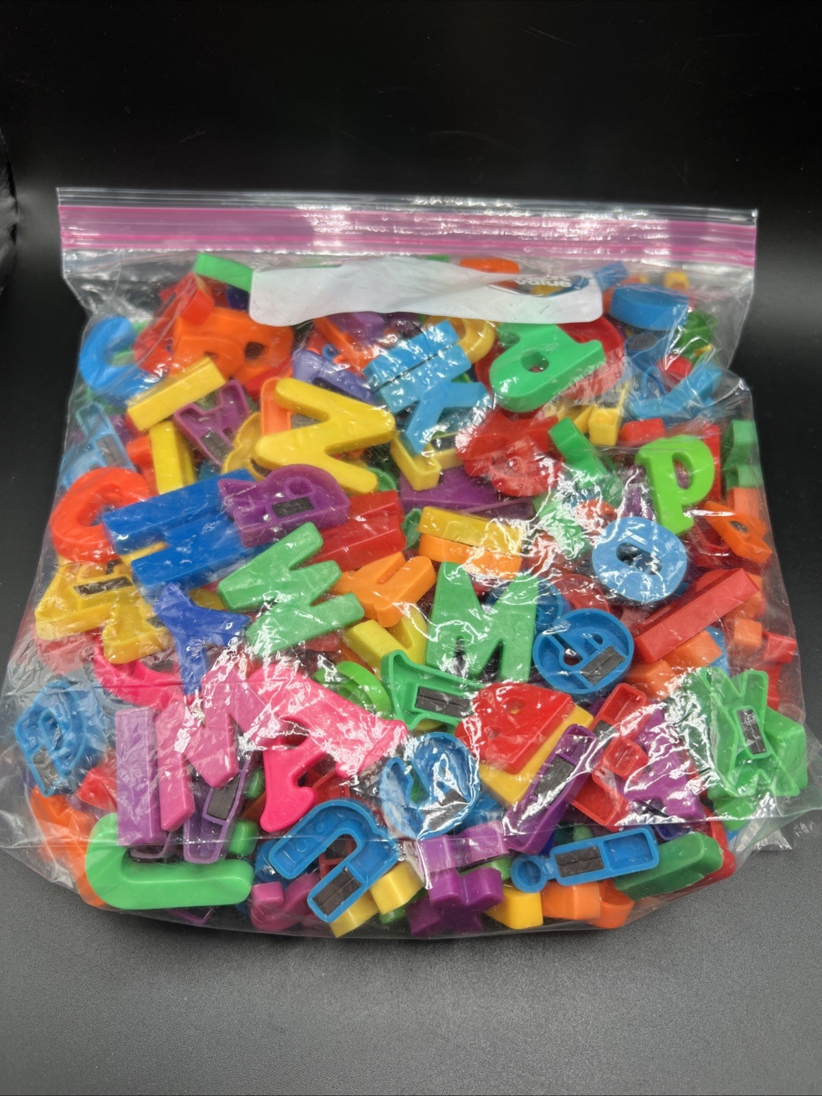 Lot of Magnetic Plastic Alphabet Letters Mixed Colors & Sizes