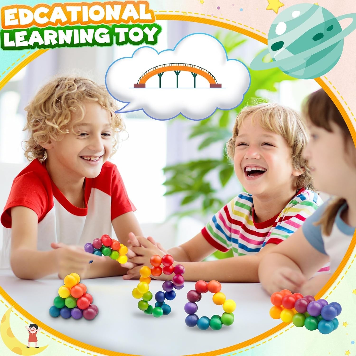 Kid-Safe Rainbow Fidget Ball Toy for Relaxation | Ideal Gifts & Easter Stuffers