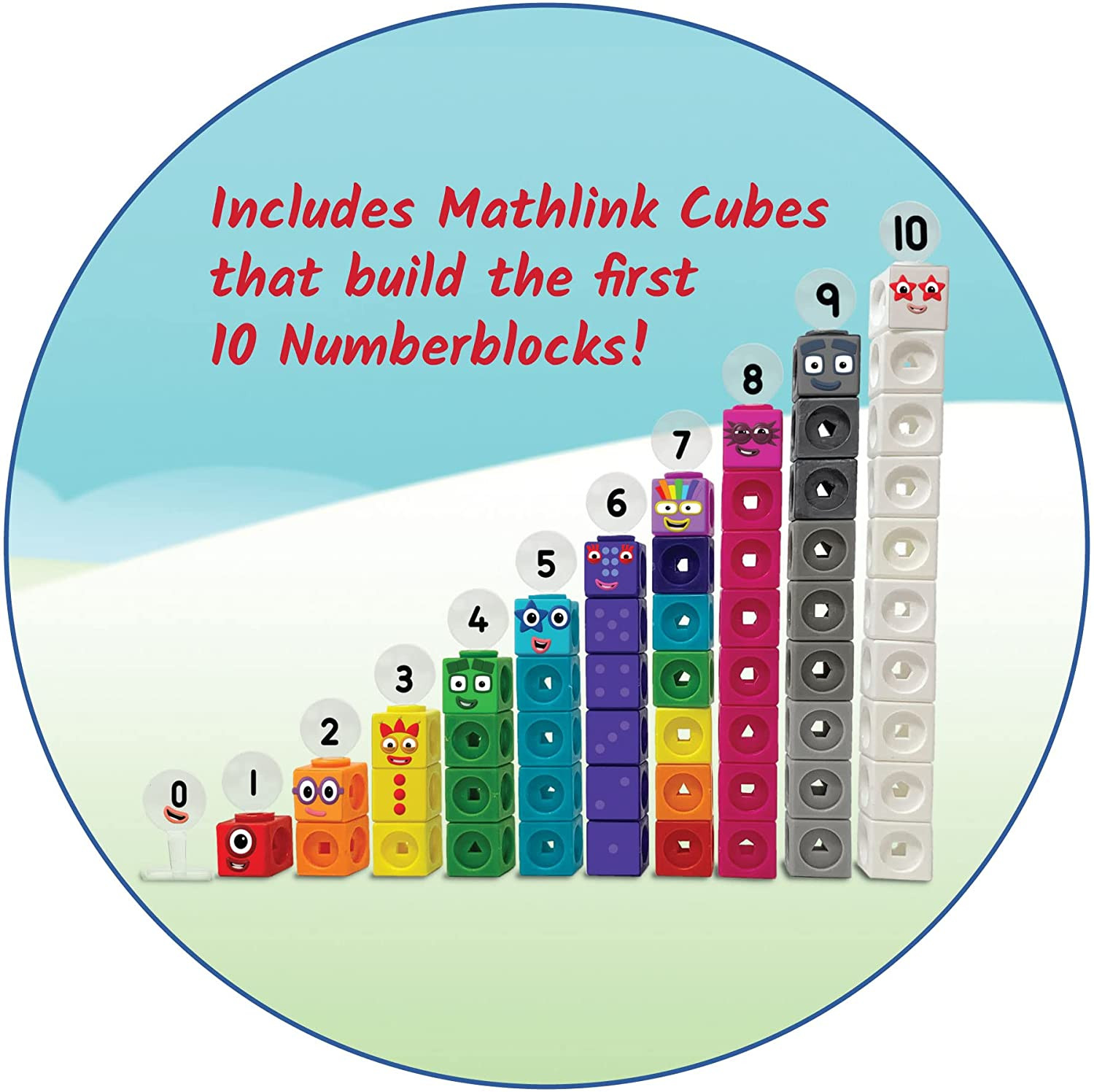Hand2Mind Mathlink Cubes Numberblocks 1-10 Activity Set, 30 Preschool Learning A