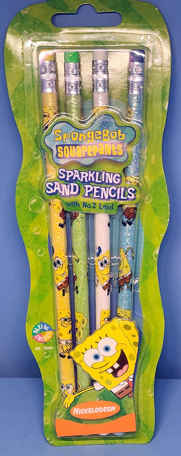 SpongeBob SquarePants Sparkling Sand Pencils No. 2 Lead Flying Colors 2001 NEW