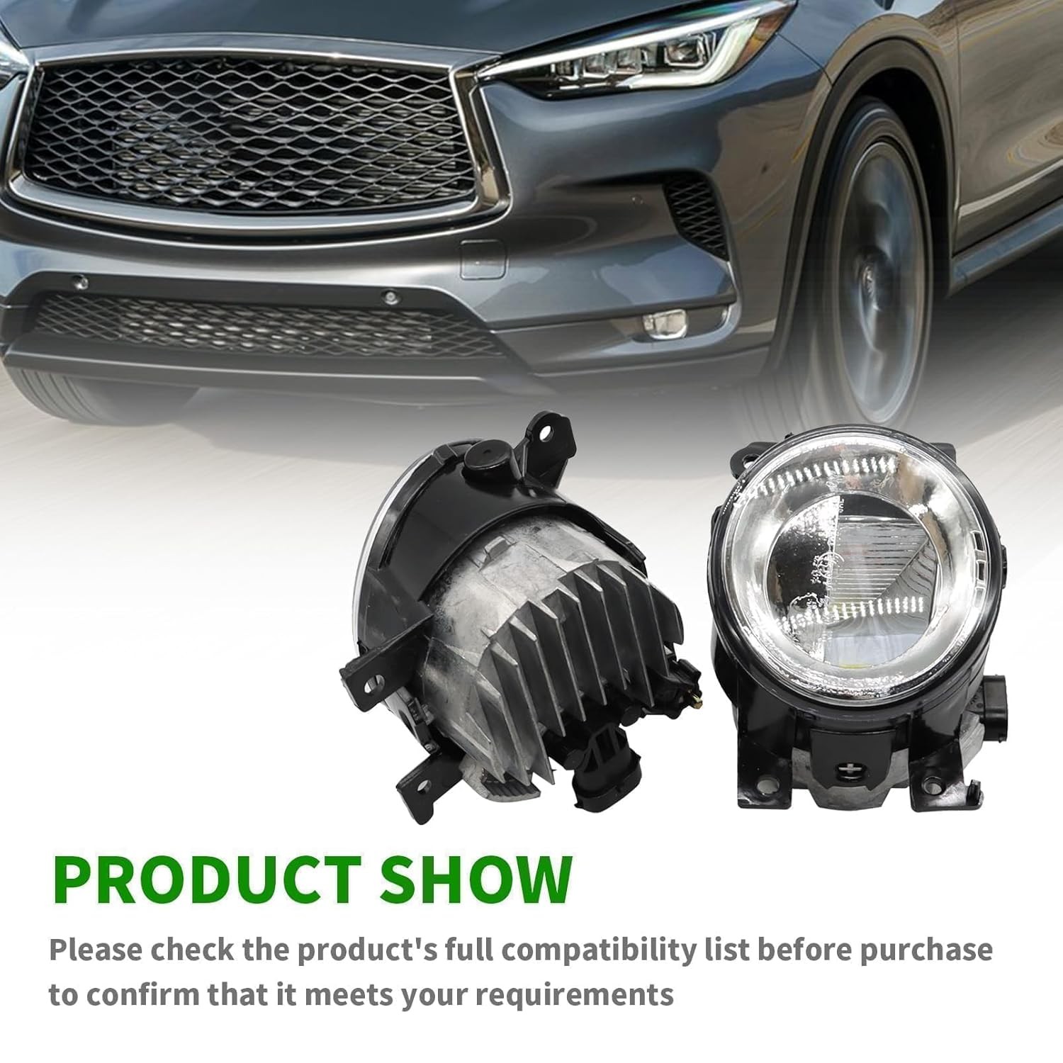 Fog Light Kit Compatible Q50 QX50 Q60 QX60 Q70L QX80 2014-2018 Left Right