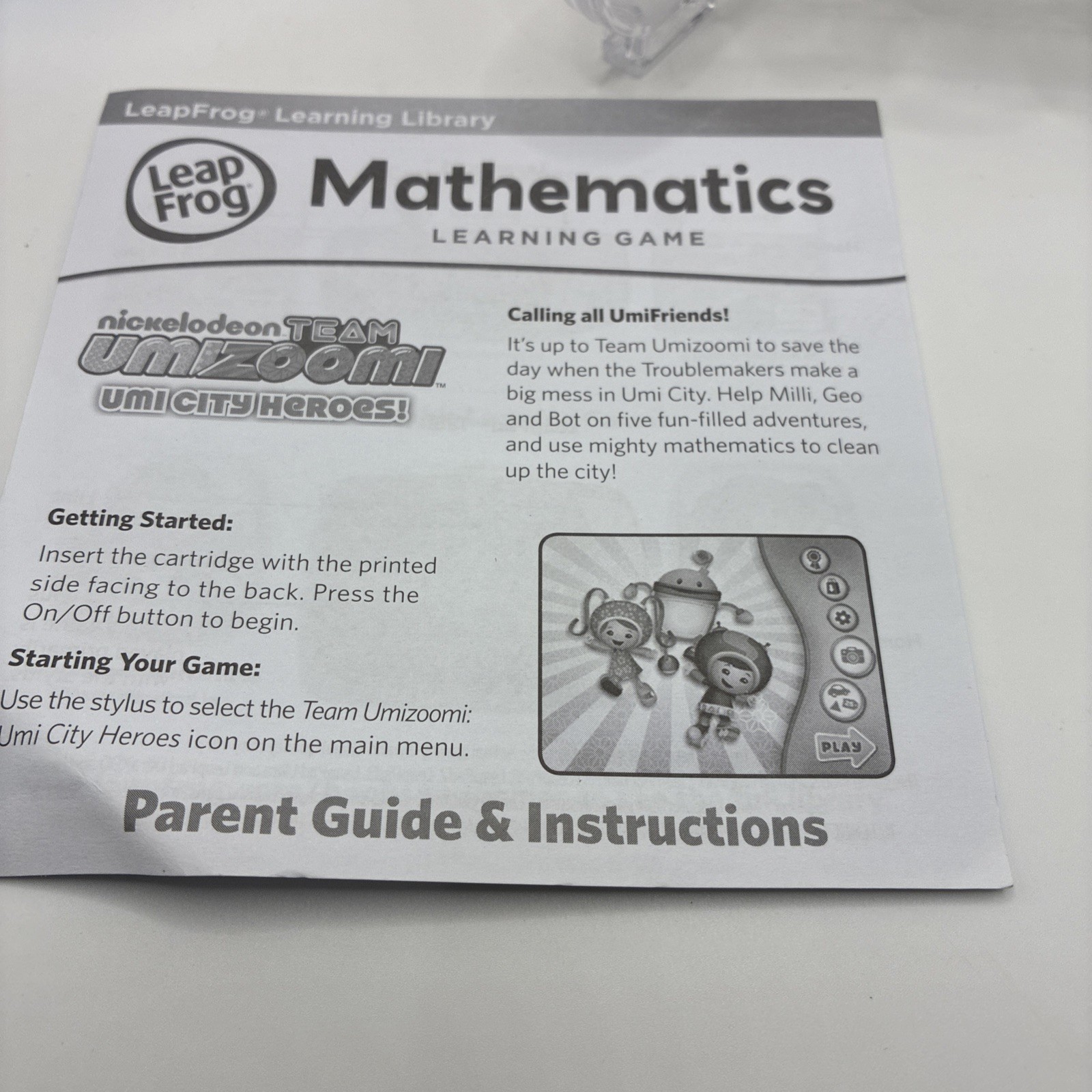 LeapFrog Team Umizoomi Mathematics LeapPad Leapster GS Game Tested Complete Box