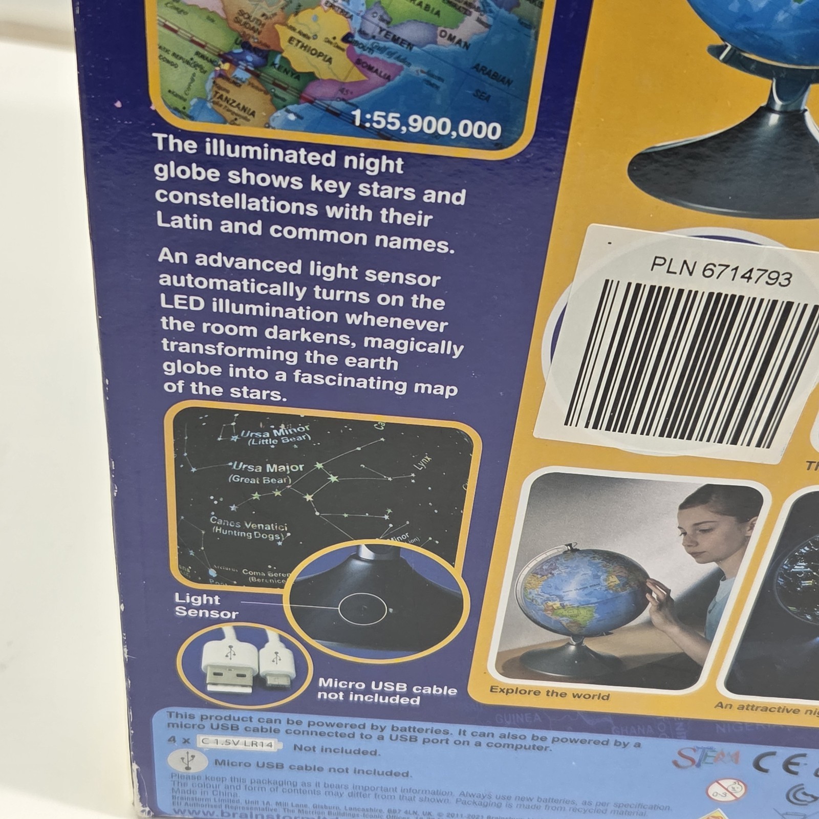 2-in-1 Earth and Constellation Globe Brainstorm Toys Educational Light Up