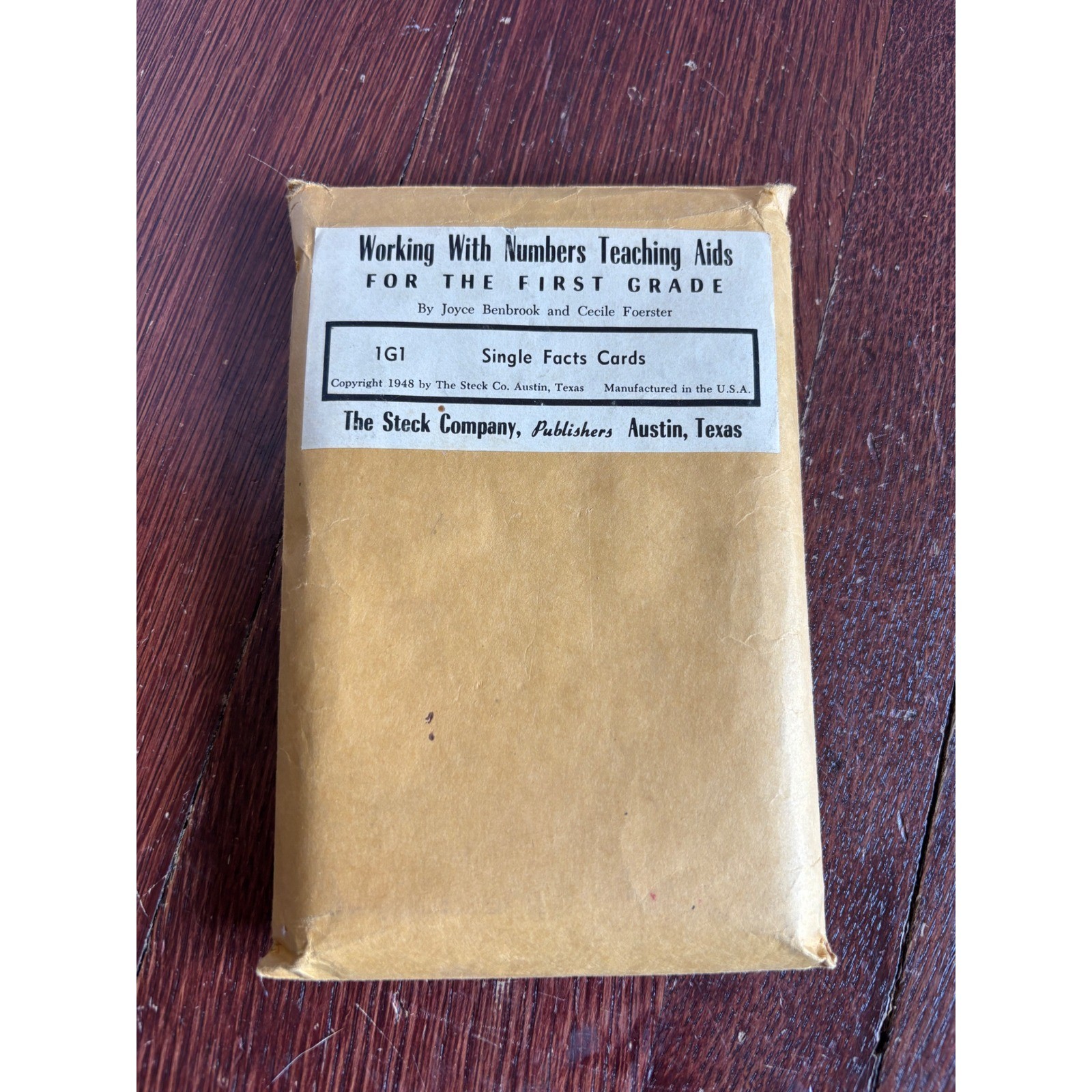 Vintage 1948 Steck Co Math Flash Cards Working With Numbers Teaching Aids 1G1