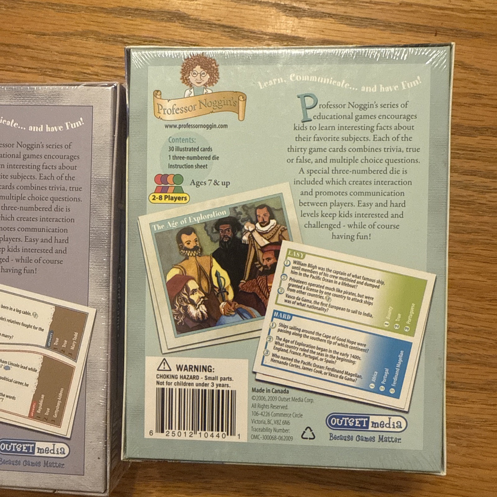 Lot 2 Professor Noggin’s History Of United States Card Game Civil War Explorers