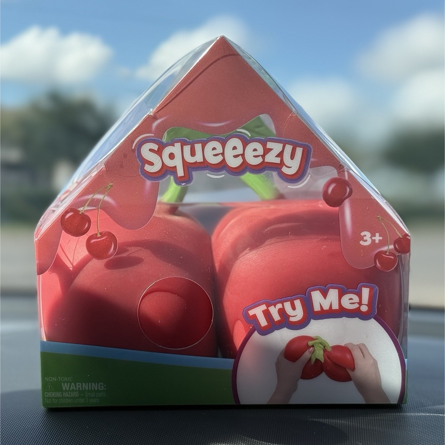 Squeeezy Cherry Tactile Squeeze Toy Red & Green Age 3+ 3-4 Years