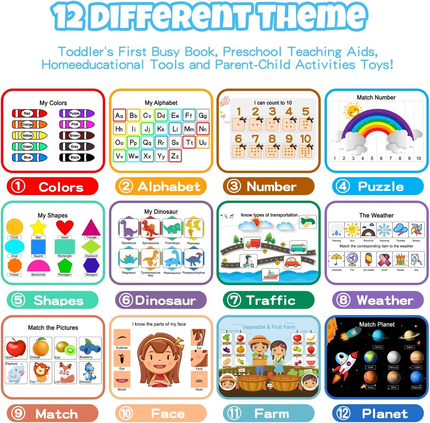 Busy Book for Toddlers, Montessori Toys 3 4 5 6 Years Old, Autism…