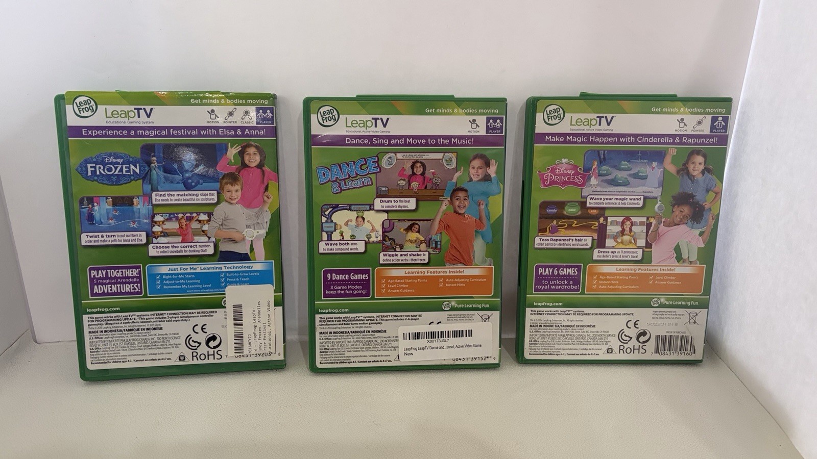 LeapFrog LeapTV Games Bundle Disney Frozen Princess Dance & Learn 3 Lot