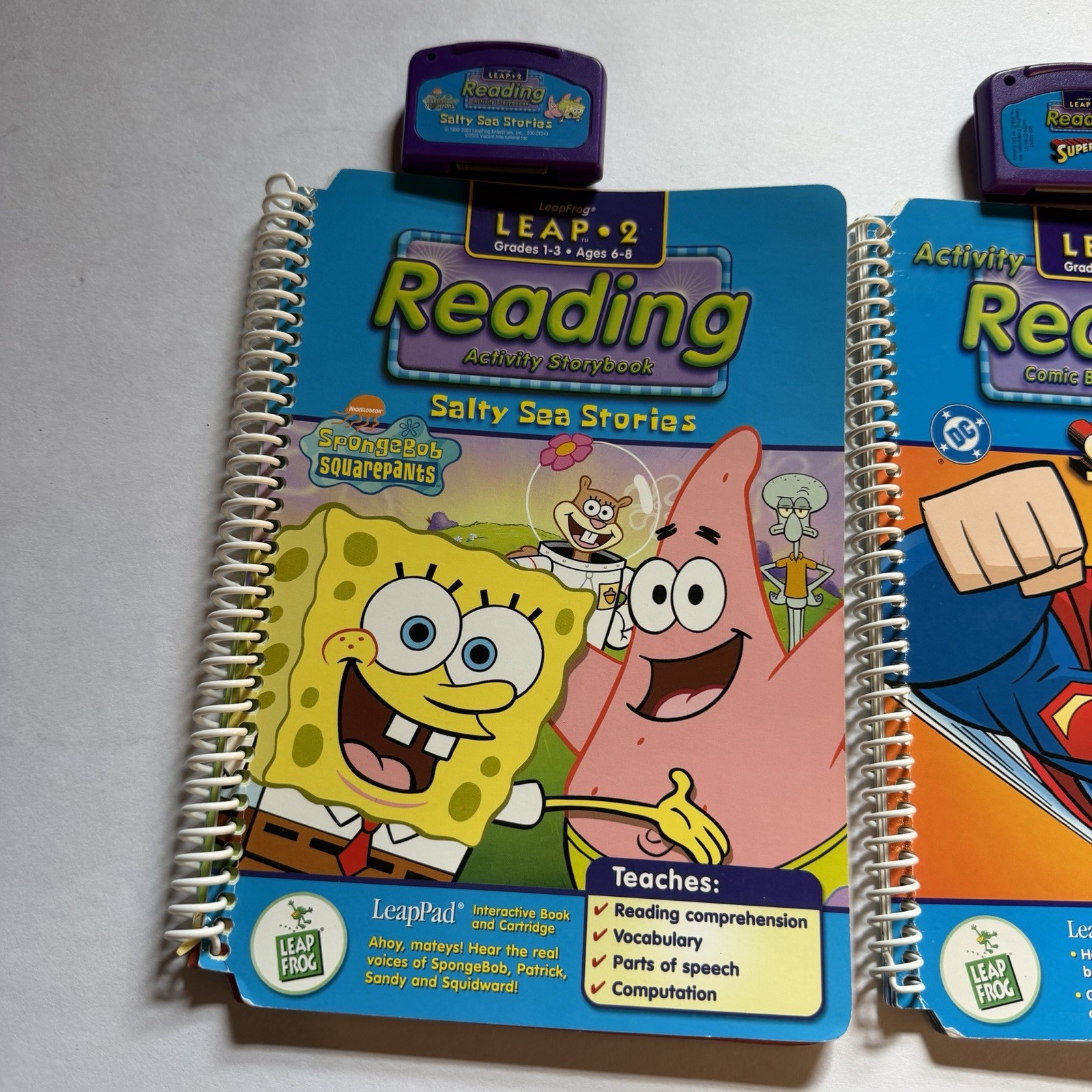 LeapFrog Leap Pad Learning Books Set of 2 with Cartridges-Grades 1-3 Ages 6-8