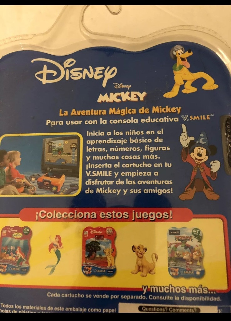 NEW Spanish V-TECH V.SMILE V-MOTION MICKEY MOUSE ACTIVE LEARNING GAME AGE 5-7