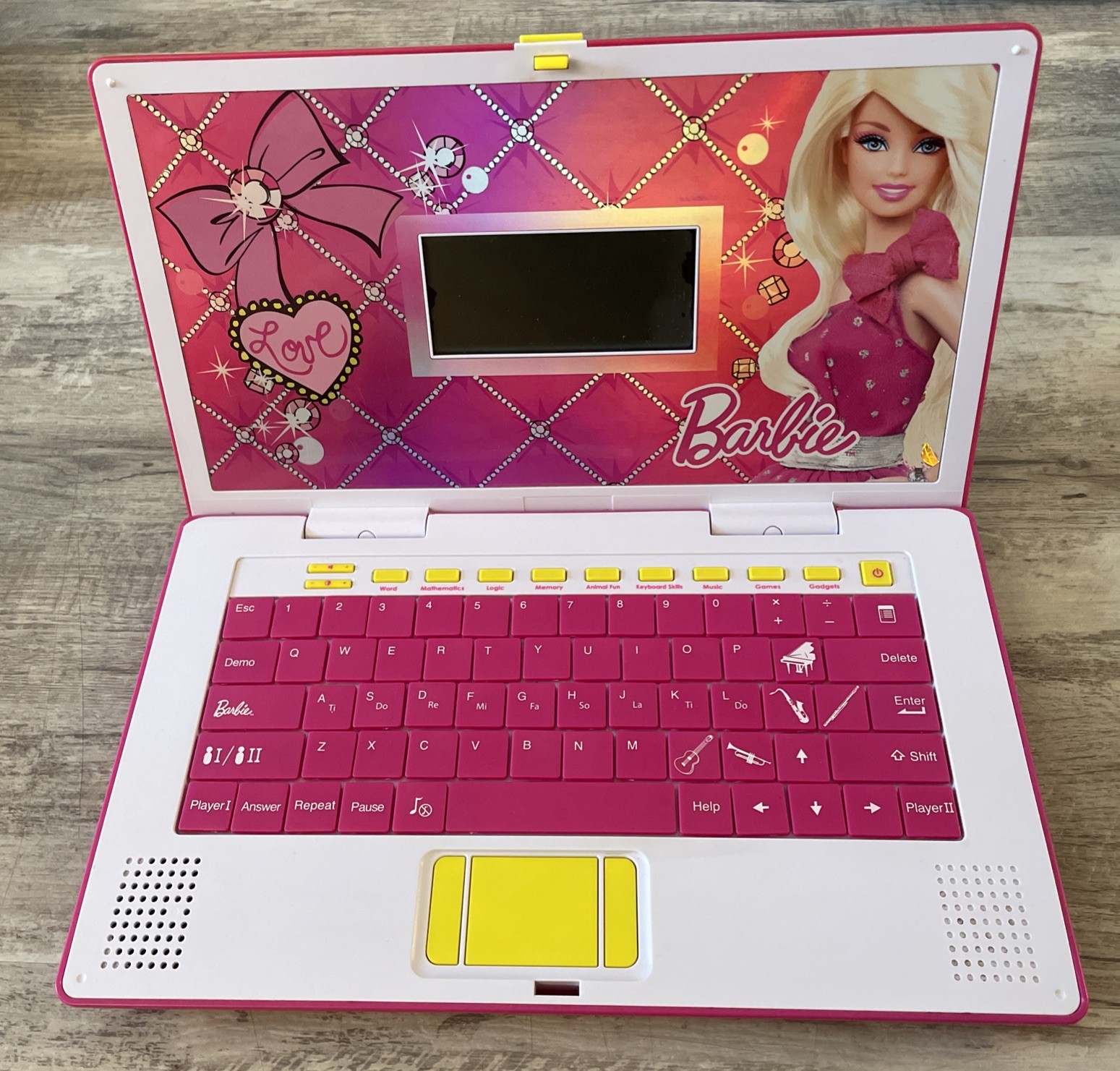 Pink Barbie Learning Laptop Computer Oregon Scientific- Tested- Screen Has Marks