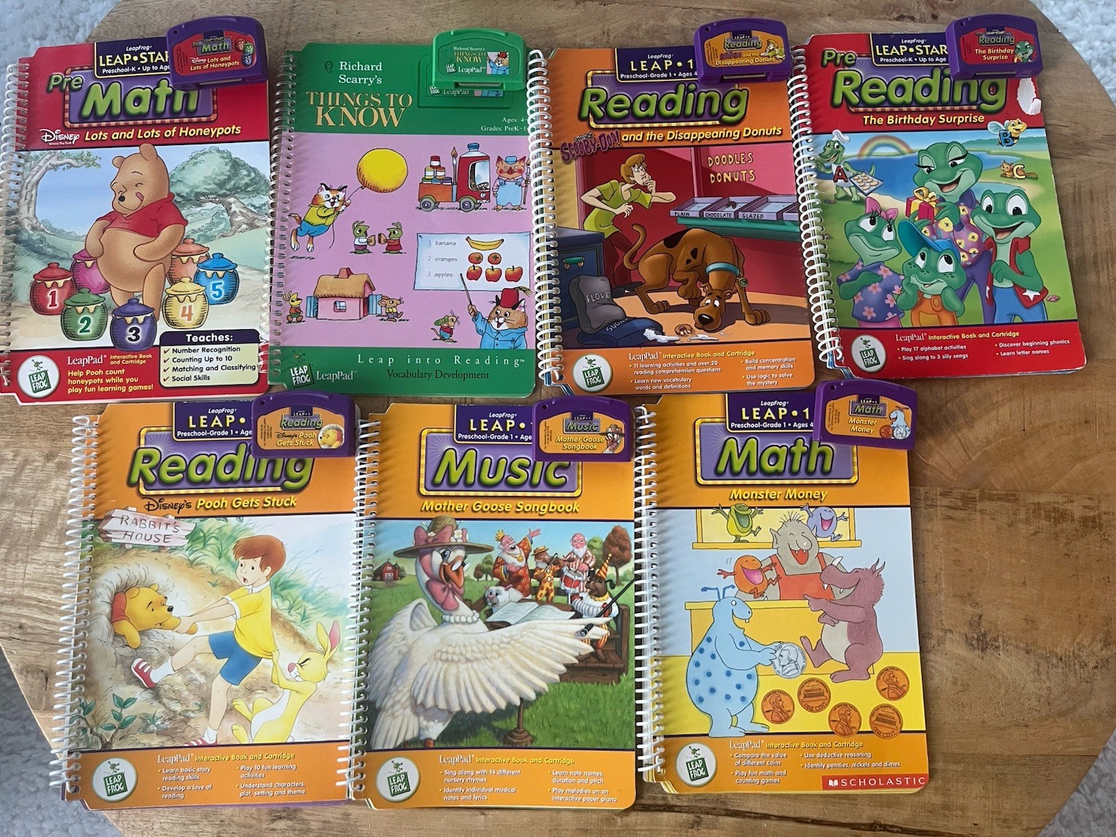 Leap Frog LeapPad 7 Books + Cartridges: Reading Math Music Age 4-6 Leap 1